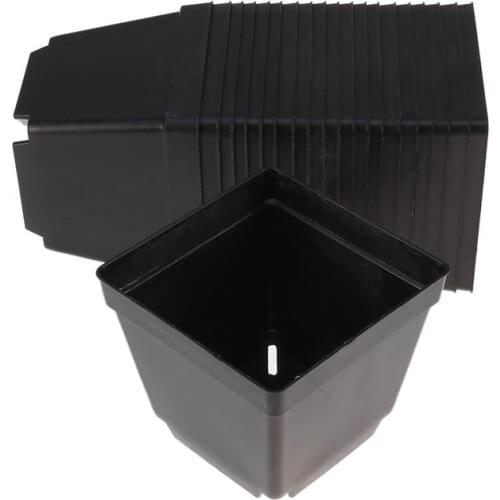 20pcs Square Flower Pots Root Control Resin Plastic Flower Cactus Succulent Plants Bonsai Pots Flowerpots Planters