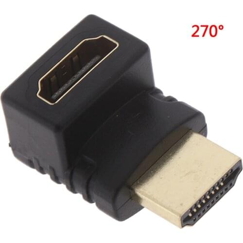 270 Degree HDMI Adapter Male To Female L-type Supports 3D Ethernet Support Audio Return Channel for 1080p TV HDTV 99 XR649