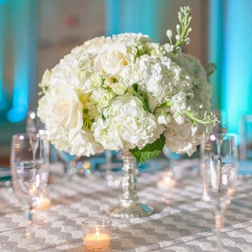 Artificial Silk Flower White Pink Hydrangea Bouquet Table Flower DIY Arrangement Wedding Home Decoration Centerpiece Fake Flower