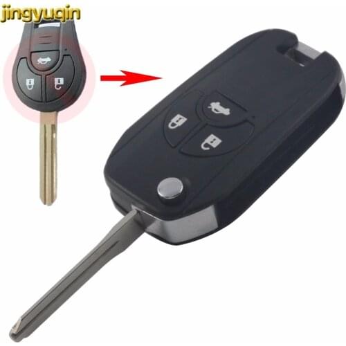 Jingyuqin Modified Flip Folding Remote Key Shell For Nissan Sylphy 3 Buttons Switch Blade Fob