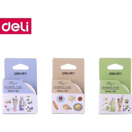 1pcs Deli HZ027 Masking tape 15mmx 5m delicious foods Decorative Adhesive Tape solid Paper washi tape Scrapbooking Sticker Label