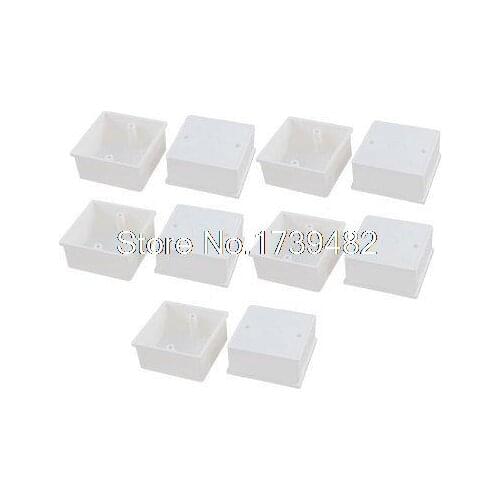 10pcs 86 x 86 x 40mm White PVC Single Gang Wiring Mount Back Box for Wall Socket
