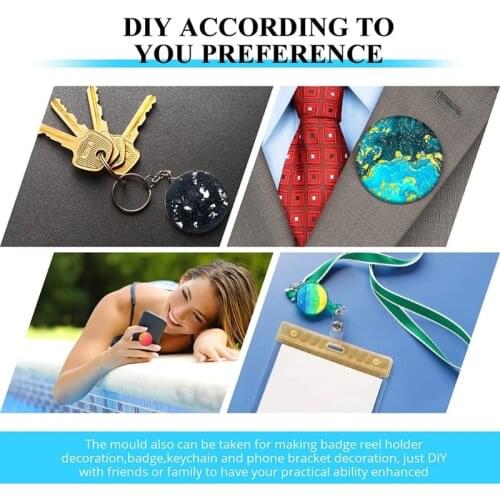 DIY Circle Phone Holder Silicone Mold Round Resin Mold Phone Grip Epoxy Resin Casting Mold Phone Socket Resin Molds Tool