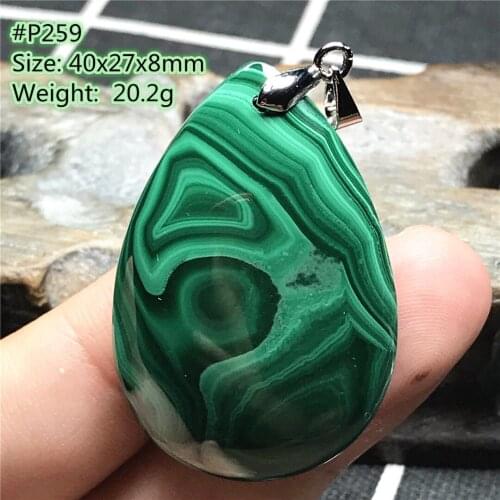 Natural Green Malachite Chrysocolla Pendant For Women Lady Men Healing Luck Crystal 40x27x8mm Beads Silver Stone Jewelry AAAAA