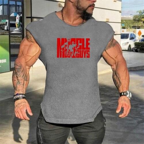 Brand Muscle Clothes Workout Vest Fashion Tank Top Men Gym Sleeveless Shirt Bodybuilding Stringer Fitness Mens Cotton Singlets