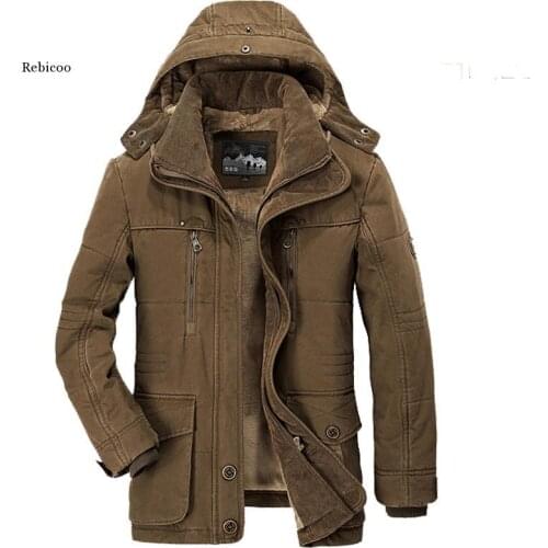 New Men Warm Thick Parkas Jacket Winter Casual Waterproof Velvet Coat Male Outwear Windproof Hooded Parkas Overcoat Zipper