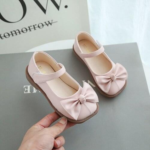 Newest Kids Shoes 2021 Autumn Fashion Leathers Sweet Children Princess Sandals for Girls Toddler Baby Breathable PU Bow Shoes