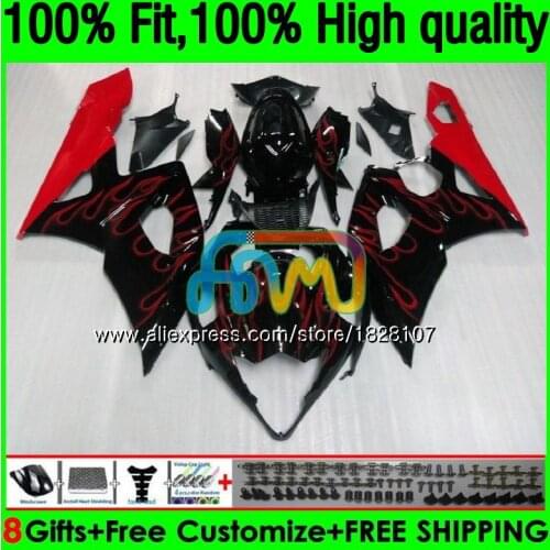 OEM For SUZUKI GSXR-1000 GSX R1000 GSXR Red flames 1000 CC 05 06 42BS.5 GSX-R1000 1000CC 05 06 K5 GSXR1000 2005 2006 Fairing