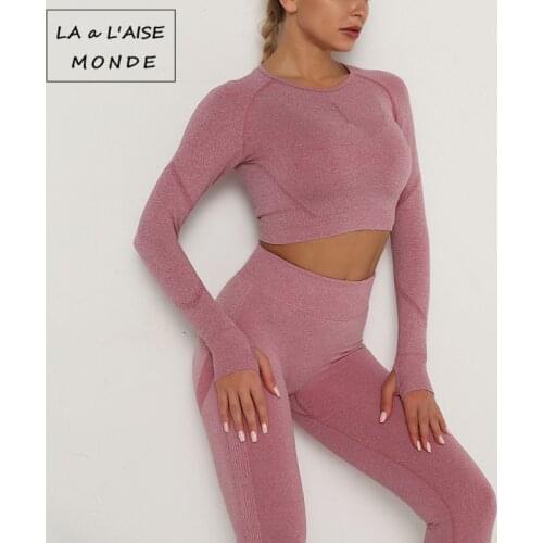 Solid Yoga Top Sexy Women Fitness Sport Shirts Solid Color High Elastic Gym Yoga Top Running Breathable Long sleeve T-Shirts New