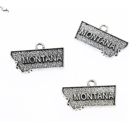 10pcs montana charms Antique Tibetan silver illinois charms pendants DIY Supplies 22x14mm