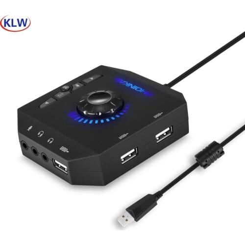 Portable Lightweight Computer Multi-Port USB external sound card multifunction converter Compatible with Windows Vista Mac IOS