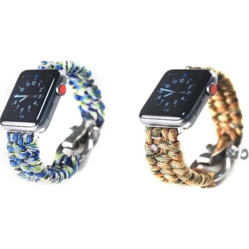 Nylon Rope strap for apple watch bands 42 44 Paracord Survival Bracelet for iwatch band 38mm 40mm Series 6 5 4 3 2 1