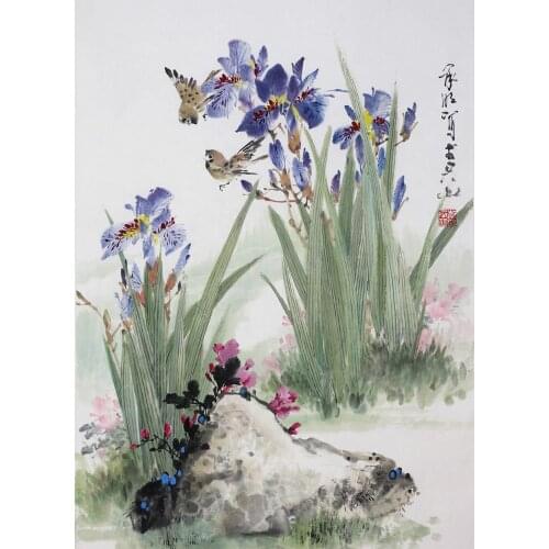 Canvas Art Picture Print Painting Chinese Watercolor Flowers and Birds Oil Painting on Canvas Wall Art Picture for Home Decor