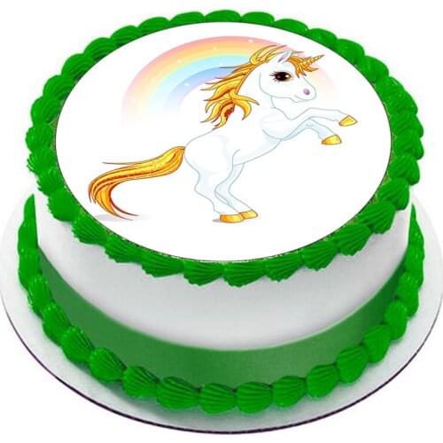 DIY Rainbow Unicorn Edible Icing Sugar Paper Kids Birthday Party Cake Decoration Kitchen Baking Tool Cake Decoration Accessories