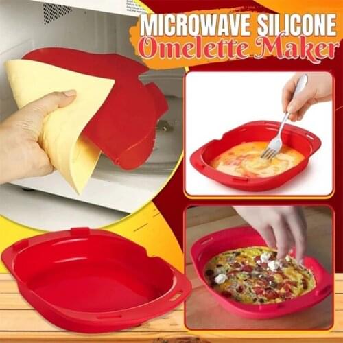 Microwave Silicone Omelette Maker Egg Roll Baking Tray Pan Kitchen Supplies JS22