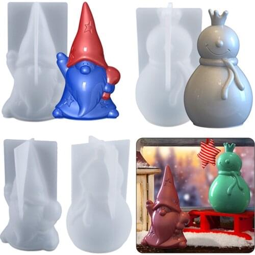 DIY Crystal Epoxy Resin Mold Santa Claus Snowman Pendulum Decoration Silicone Mold