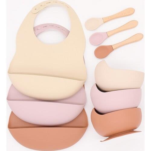 Silicone Baby Feeding Set Childrens Tableware Suction Bowl Food Grade Silicone Kitchenware Waterproof Kids Tableware Plates Set