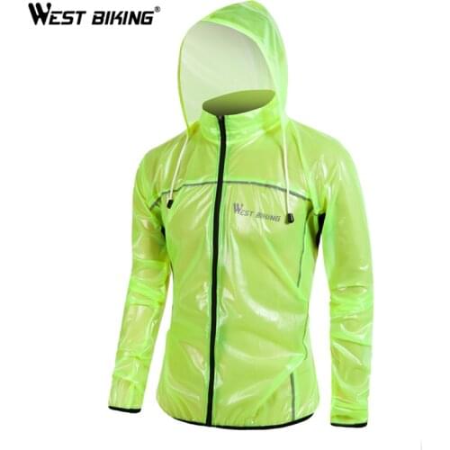WEST BIKING Bicycle Clothing Reflective Waterproof Cycling Windbreaker Full Zipper Bike Jersey Mountain Road Cycling Raincoat