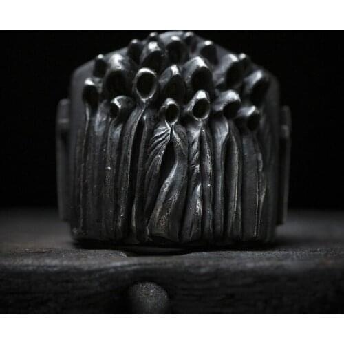 Domineering Black Color Skull Ring for Men Women Motorcycle Party Steampunk Hip Hop Ring Biker Cool Cross Ring Jewelry