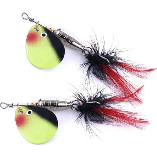 Spinner Spoon Lures Rotating 6.3g Fishing Lure metal sequins bait Hooks for Bass Trout pike rotating Fishing