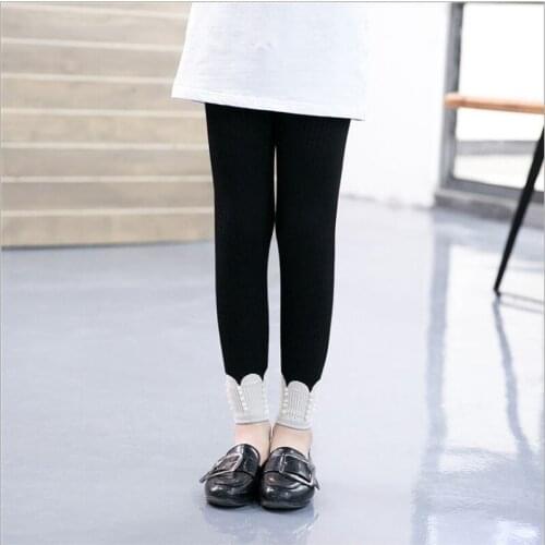 Knitting Girls Leggings Autumn Winter Outfit Render Pants Children Kids Female Warm Ruched Clothing