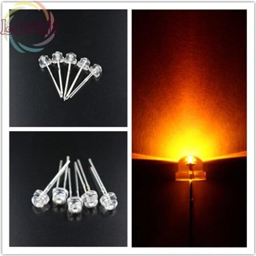 High Quality 1000pcs 5mm Straw Hat Orange/Amber Led Lamp Urtal Bright F5MM astigmia Light Led Emitting Diodes Wholesale