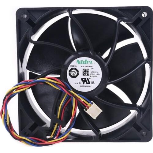 W12E12BS11B5-57 For Nidec 12038 DC12V 1.65A PWM Cooling Fan 12cm 6000RPM Ant S7 S9 fan 4wire BTC