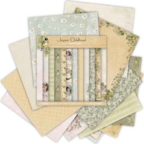 YPPCRAFT 12pcs 6" Single-side Printed Childhood pattern creative papercraft art paper handmade scrapbooking kit set books