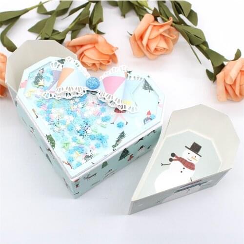 ZFPARTY 3D Heart Box with Drawers Metal Cutting Dies Stencils for DIY Scrapbooking Decorative Embossing DIY Paper Cards