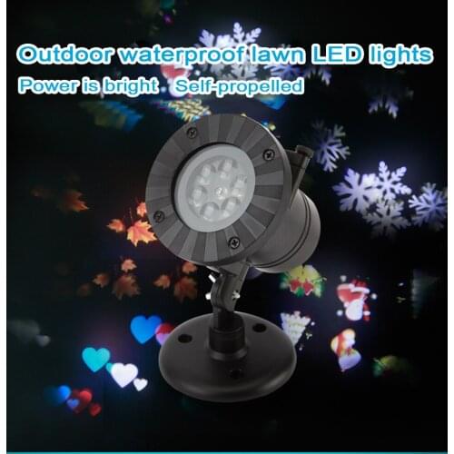 12 Petterns Waterproof Moving Snow Laser Projector Lamp Snowflake LED New Year Party Christmas lights Outdoor Garden Lamp
