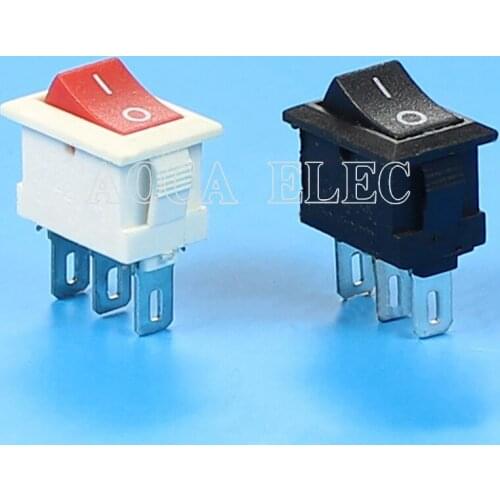 200PCS KCD5-102 3 Pins Mini SPDT Sub-miniature Rocker Switch T85 3A 250VAC With Solder Terminal