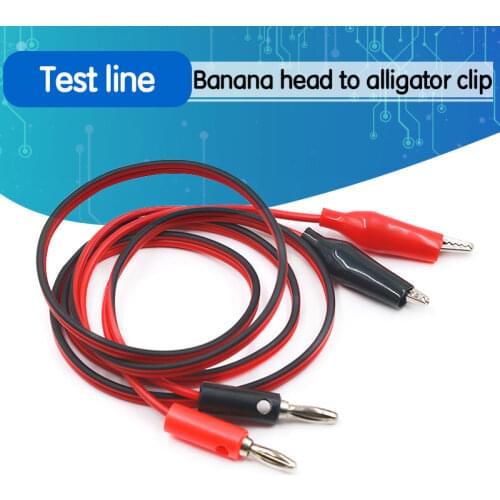 4MM Dual Alligator Clip to Banana Connector Oscilloscope Test Probe Cable 1M 3FT Red Black