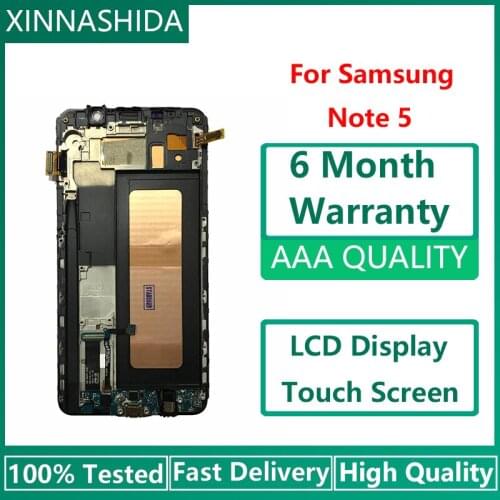 5.7'' LCD for SAMSUNG Galaxy Note 5 Display LCD Touch Screen for SAMSUNG Note 5 Note5 N920A N9200 SM-N920 N920C with Frame