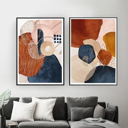 Abstract Minimalist Geometry Boho Wall Art Canvas Painting Nordic Posters and Prints Wall Pictures for Living Home Decoration