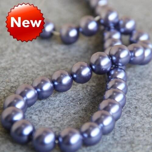 For Necklace&Bracelet 12mm Purple Shell Pearl Beads SeaShell DIY Gifts For Women Girl Loose Beads Jewelry Making Design 15inch