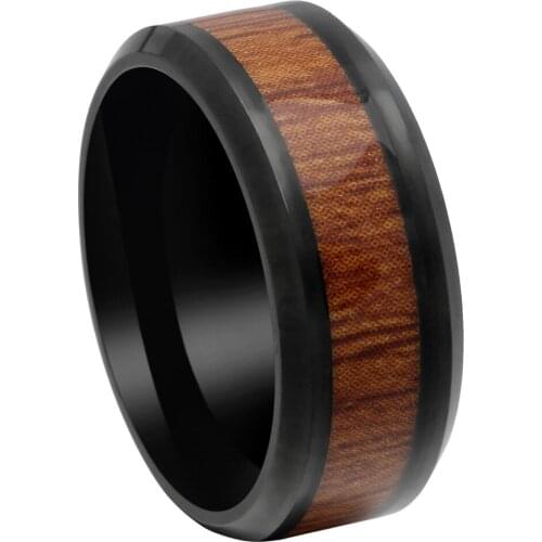 Hainon Real Tungsten Carbide Ring Mens Wedding Ring Retro Wood Grain Design Fashion Party Gift Silver color rings Jewelry