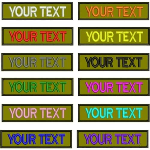 Custom name patches tags personalized iron on hook backing embroidered