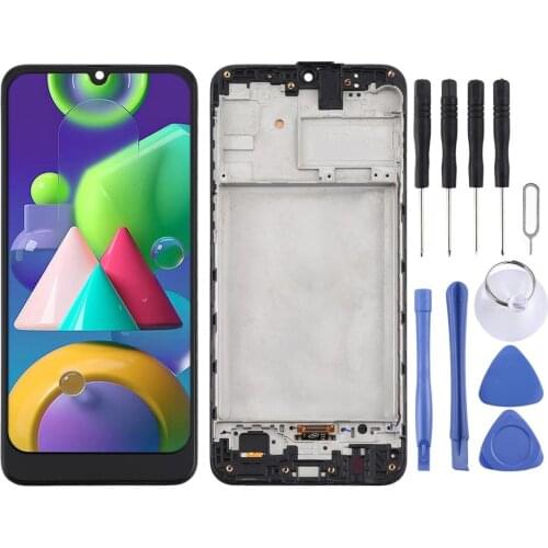 IPartsBuy TFT Material LCD Screen and Digitizer Full Assembly With Frame for Samsung Galaxy M21 / SM-M215