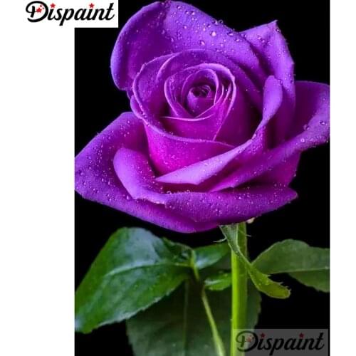 Dispaint Full Square/Round Drill 5D DIY Diamond Painting "purple flower" Embroidery Cross Stitch 3D Home Decor A11141