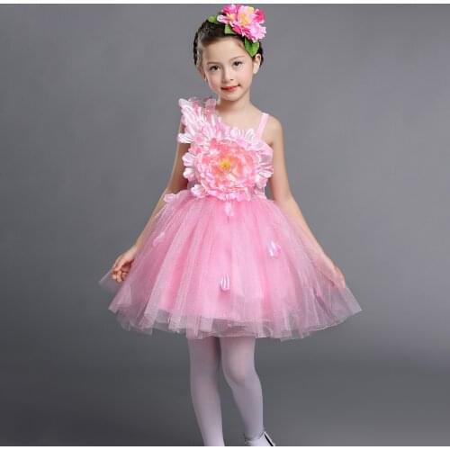 Yellow White Pink Pageant Flower Girls Short Ball Gown Prom Dresses Size 2 To 12 Children Wedding Party Birthday Dress 5 Year
