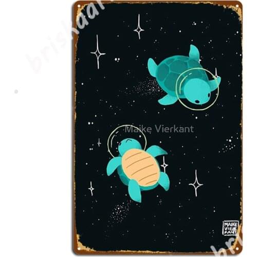 Space Turtles Metal Signs Bar Cave pub Customize Plaques Tin sign Posters