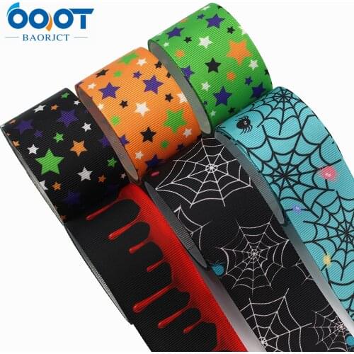 10 Yards 1-1/2" Wide Halloween Ribbon Appliques Craft Party Decoration Grosgrain Ribbons for Gift Wrapping DIY I-19720-1665