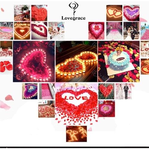 Lovegrace rose petals 500 pieces of silk rose petals wedding scene decoration petals love shape display petals
