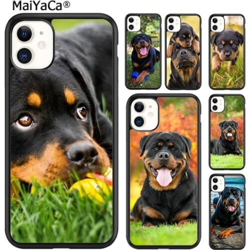 MaiYaCa Cute Dog Puppy Rottweiler Phone Case Cover For iPhone 5 SE 6s 7 8 plus X XR XS 11 12 pro max Samsung Galaxy S8 S9 S10