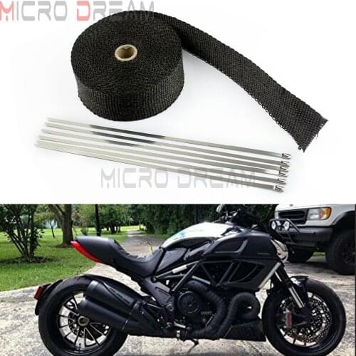 Motorcycle 1 Roll x 2" 32ft Black Fiberglass Exhaust Header Pipe Heat Wrap 10 meters Thermal Insulating Warps Tape Unviersal