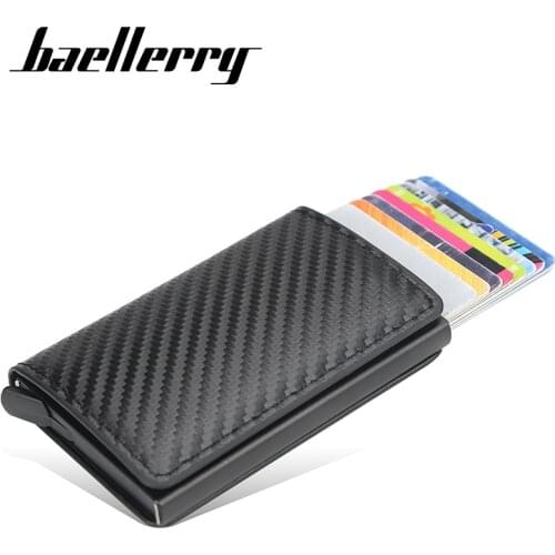 Baellerry Antitheft Rfid Card Holder Men Wallet Money Bag Male Vintage Short Purse Small Leather Slim Wallets Mini Wallets Thin