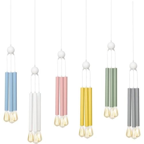 Spot Nordic Multicolor Three Heads Pendant Light Living Room Decoration Pendant Lamp LED E27 Simple Hanging Lamp 110V/220V