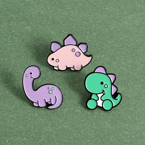New accessories cute cartoon pin enamel dinosaur Brooches for women student shirt backpack cowboy badge wholesale