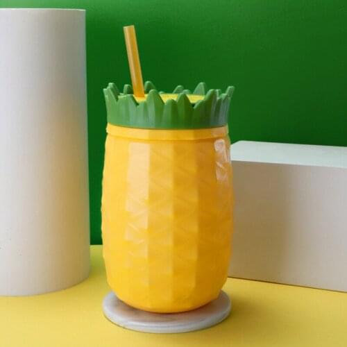 Watermelon Pattern Plastic Cup Summer Water Cup Cooler Kettle Internet Celebrity Fruit Creative Gift Double Straw Water Glasses