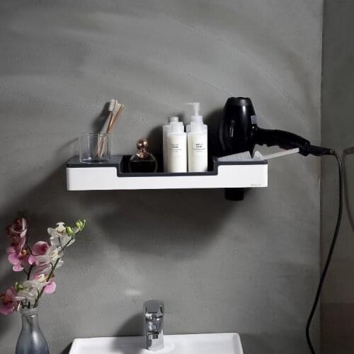 Bathroom Shelf 304 Stainless Steel Hair Dryer Rack Corner Shelf With Cup Holder Bolt Inserting Type Wall Mounted Bath Hardware